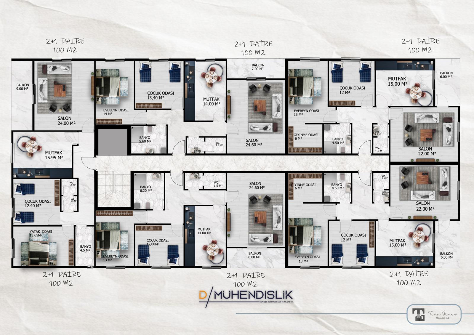 Yeni Mahalle 2,5+1 — Kat planı 1
