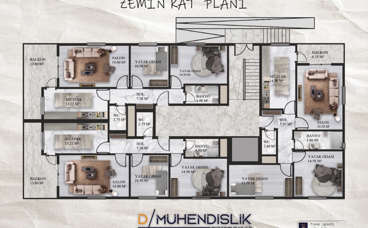 Yunus Emre Mahallesi Doğan Sitesi 2+1 — Kat planı 2